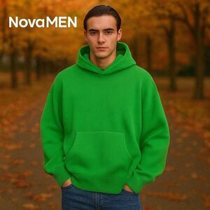 New NovaMEN Green Heavyweight Sweater Hoodie L
